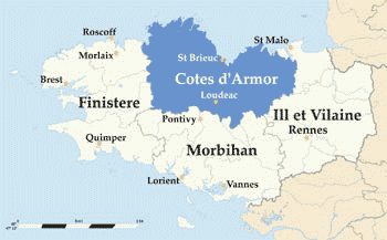 map of the Cotes d'Armor